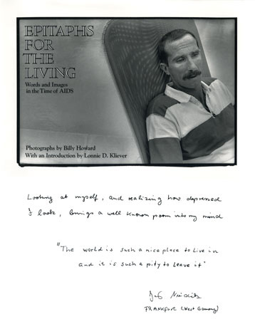Epitaphs for the Living: Words & Images in the Time of AIDS